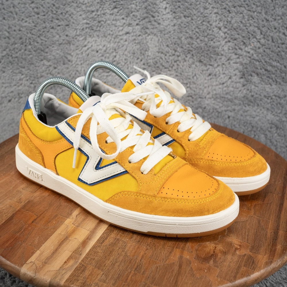 Vans Lowland CC Serio Collection Suede Skater Lace Up Shoe Yellow White Mens 7.5